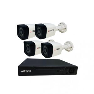 Kit 4 Camaras De Seguridad Ip Aitech Dvr Exterior Full Hd 1080p