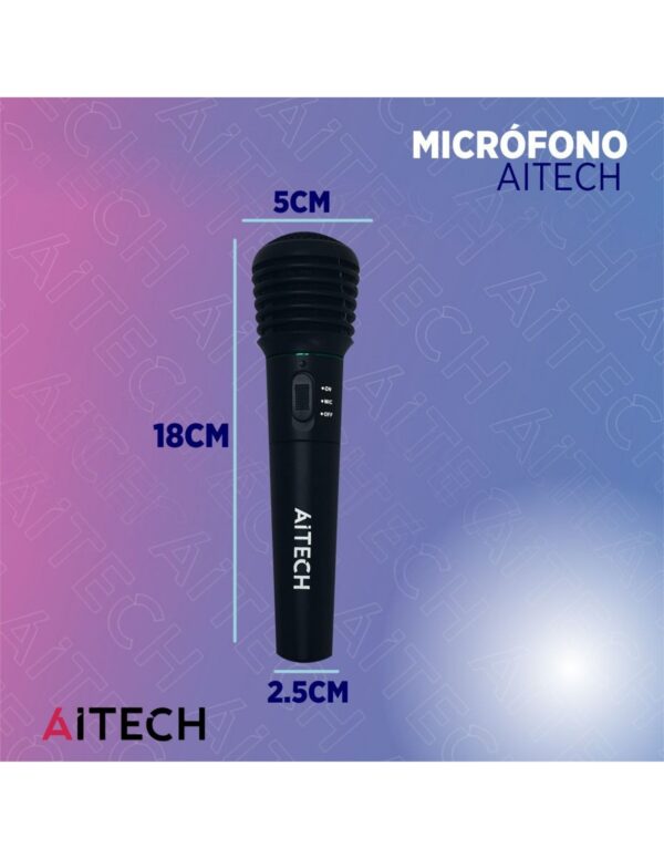 Micrófono Aitech Inalámbrico Free Karaoke Con Adaptador - Imagen 6