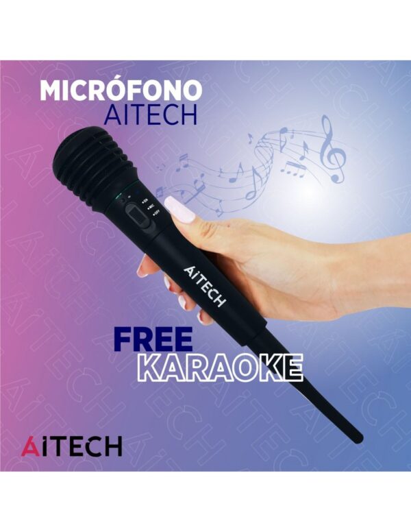 Micrófono Aitech Inalámbrico Free Karaoke Con Adaptador - Imagen 5