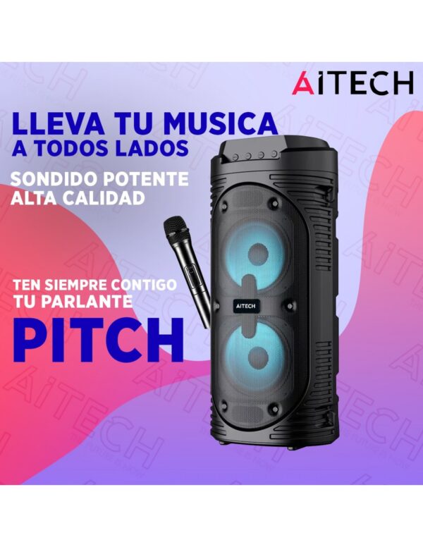 Parlante Aitech Pitch 4x2" Bt Con Micrófono 800w Negro - Imagen 3