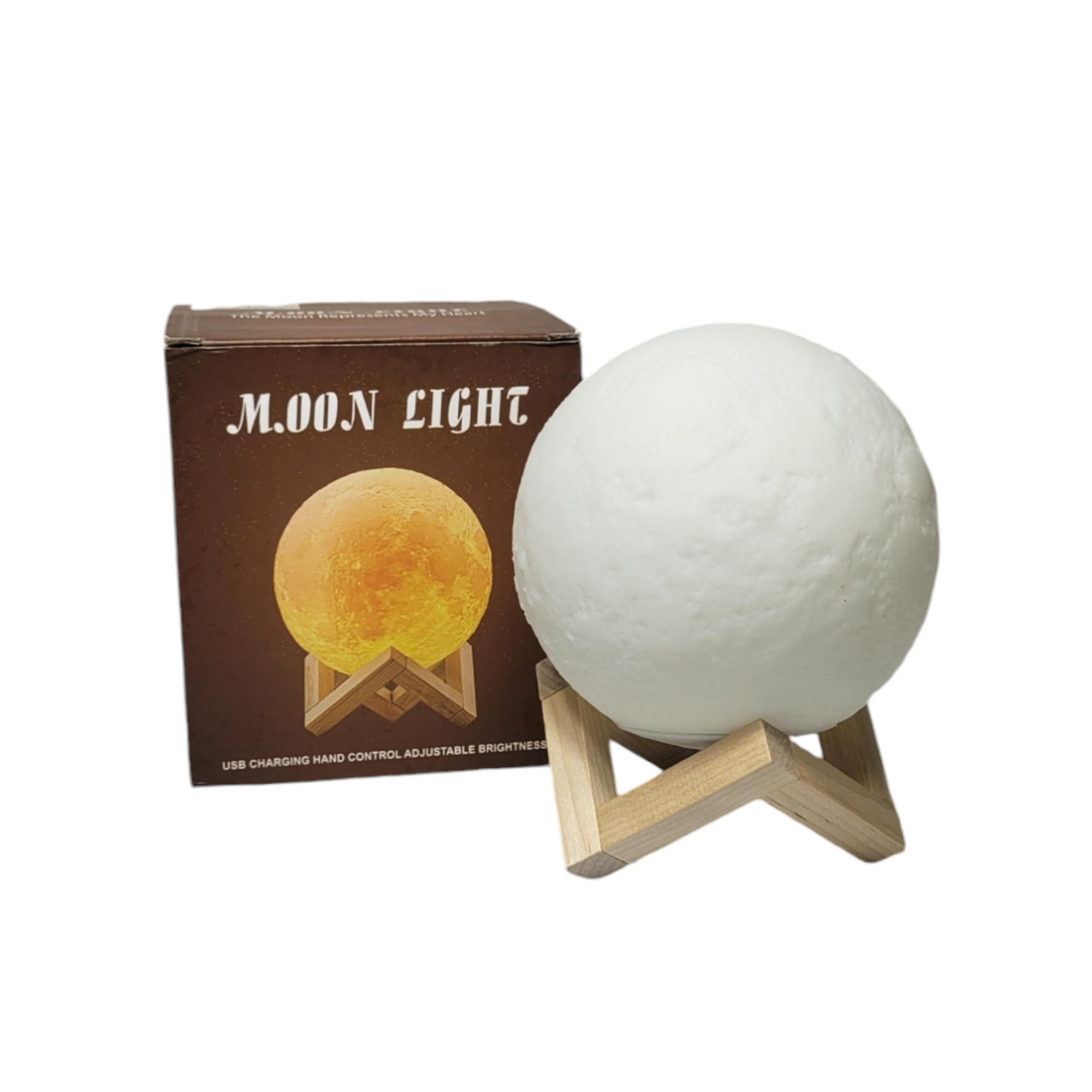 Velador Luna Llena 3D 15Cm Lámpara LED RGB Táctil