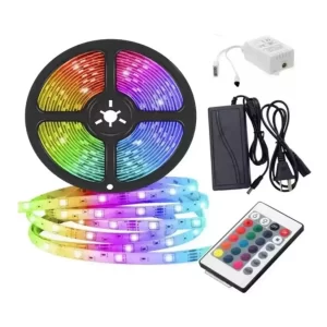 Tira de Led 5050 Multicolor Con Cargador y Control Remoto