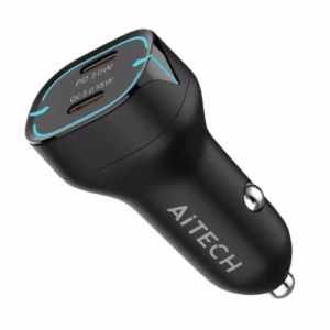 Cargador De Auto Aitech Turbo 60W 2 Tipo-C